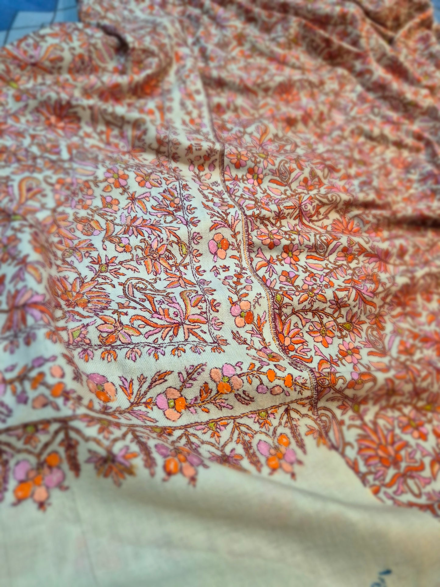 Grand Kanikaar papermachie Pashmina Jamavar Shawl